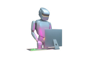 Futuristic Trading Robot Vinyl Car Decal Sticker – Waterproof & UV-Resistant 