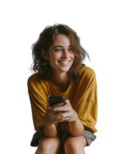 Smiling Woman Smartphone V2 Vinyl Car Decal Sticker – Waterproof & UV-Resistant Smiling Woman Smartphone V2 Vinyl Car Decal Sticker – Waterproof & UV-Resistant