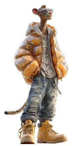 Stylized Cheetah Model Vinyl Car Decal Sticker – Waterproof & UV-Resistant 