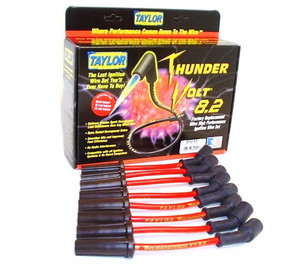 Boost Performance with Taylor Cable ThunderVolt 8.2 Spark Plug Wire Set | Red Silicone, Ferrite Core, Vari-Angle Boot