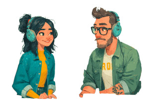 Radio Studio Duo Vinyl Car Decal Sticker – Waterproof & UV-Resistant 