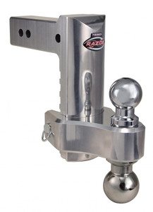Trimax Locks Dual Hitch Ball Mount | For 2-1/2" Receiver | 20,000lbs GTW | Polished Aluminum | Adjustable 0-8" Drop/Rise | Non-Swivel