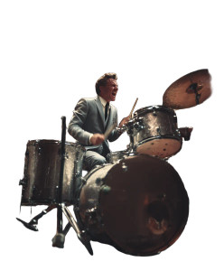 Jazz Drummer Performance Vinyl Car Decal Sticker – Waterproof & UV-Resistant 