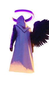 Mysterious Angel Walking Vinyl Car Decal Sticker – Waterproof & UV-Resistant 