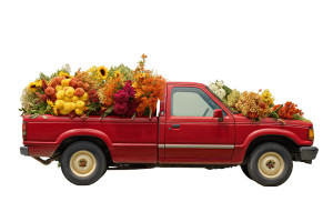 Floral Pickup Truck Vinyl Car Decal Sticker – Waterproof & UV-Resistant 