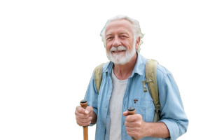 Confident Senior Hiker Vinyl Car Decal Sticker – Waterproof & UV-Resistant Confident Senior Hiker Vinyl Car Decal Sticker – Waterproof & UV-Resistant