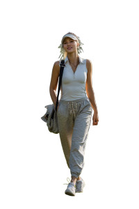 Female Golfer Portrait V3 Vinyl Car Decal Sticker – Waterproof & UV-Resistant 