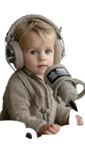 Cute Baby Podcast Vinyl Car Decal Sticker – Waterproof & UV-Resistant 