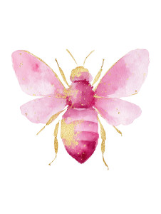 Luminous Pink Bee Vinyl Car Decal Sticker – Waterproof & UV-Resistant 