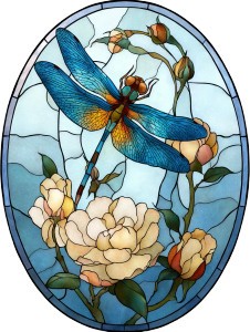 Stained Glass Dragonfly V2 Vinyl Car Decal Sticker – Waterproof & UV-Resistant 