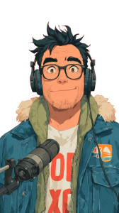 Anime Podcast Guy Vinyl Car Decal Sticker – Waterproof & UV-Resistant 