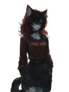 Anthropomorphic Cat V4 Vinyl Car Decal Sticker – Waterproof & UV-Resistant 