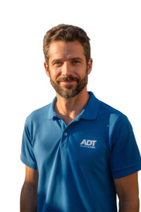 Adt Salesman Smiling Vinyl Car Decal Sticker – Waterproof & UV-Resistant 
