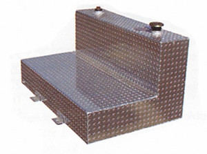 TrailFX Liquid Transfer Tank | 75 Gallon Capacity | L-Shape | Aluminum Alloy | Lockable Cap | Non-Potable Water/Diesel