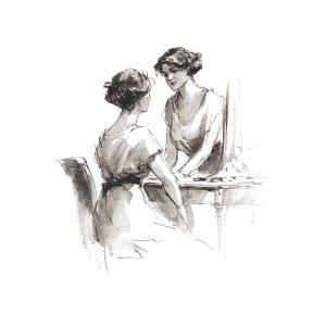 Vintage Sketch Women Vinyl Car Decal Sticker – Waterproof & UV-Resistant 