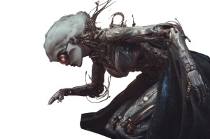 Neon Cyber Figure Vinyl Car Decal Sticker – Waterproof & UV-Resistant 