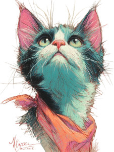 Whimsical Kitty Sketch V2 Vinyl Car Decal Sticker – Waterproof & UV-Resistant 