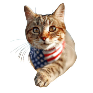 Cheerful Flag Cat Vinyl Car Decal Sticker – Waterproof & UV-Resistant Cheerful Flag Cat Vinyl Car Decal Sticker – Waterproof & UV-Resistant