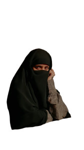 Sad Niqab Woman Vinyl Car Decal Sticker – Waterproof & UV-Resistant 