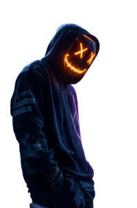 Pumpkin Mask Man Vinyl Car Decal Sticker – Waterproof & UV-Resistant 