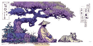 Samurai With Animals Vinyl Car Decal Sticker – Waterproof & UV-Resistant 