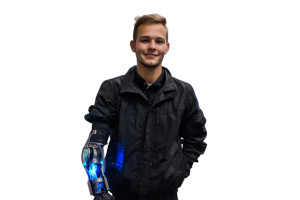 Cybernetic Young Man Vinyl Car Decal Sticker – Waterproof & UV-Resistant 