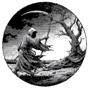 Grim Reaper Hook Vinyl Car Decal Sticker – Waterproof & UV-Resistant 