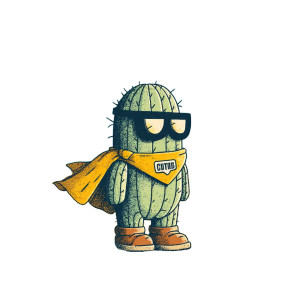 Superhero Cactus Vinyl Car Decal Sticker – Waterproof & UV-Resistant 