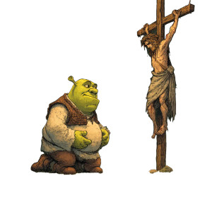 Shrek And Jesus Vinyl Car Decal Sticker – Waterproof & UV-Resistant Shrek And Jesus Vinyl Car Decal Sticker – Waterproof & UV-Resistant