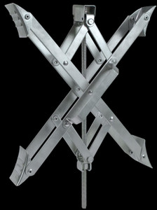 Super Grip Wheel Chock | For Tandem Trailers | Steel Construction | Ratchet Wrench | Collapses to 3-1/2 Inch