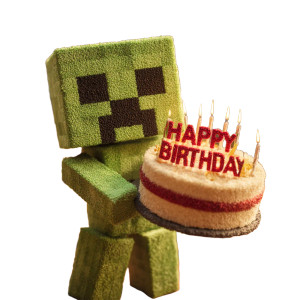 Creeper Birthday Cake Vinyl Car Decal Sticker – Waterproof & UV-Resistant 