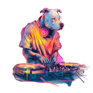 Djing Staffie Vinyl Car Decal Sticker – Waterproof & UV-Resistant 