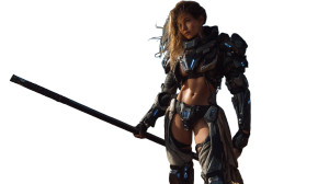 Futuristic Warrior Woman V11 Vinyl Car Decal Sticker – Waterproof & UV-Resistant 