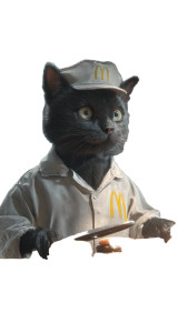 Mcdonald'S Cat Chef V2 Vinyl Car Decal Sticker – Waterproof & UV-Resistant 