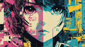 Anime Glitch Portrait Vinyl Car Decal Sticker – Waterproof & UV-Resistant Anime Glitch Portrait Vinyl Car Decal Sticker – Waterproof & UV-Resistant