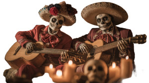 Skeleton Mariachi Couple Vinyl Car Decal Sticker – Waterproof & UV-Resistant 