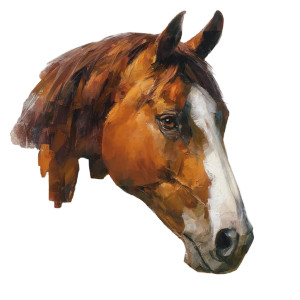 Brown Horse Portrait V2 Vinyl Car Decal Sticker – Waterproof & UV-Resistant 