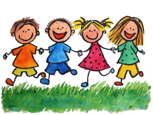 Happy Running Children Vinyl Car Decal Sticker – Waterproof & UV-Resistant 