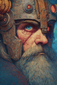 Cyber Norse Warrior Vinyl Car Decal Sticker – Waterproof & UV-Resistant Cyber Norse Warrior Vinyl Car Decal Sticker – Waterproof & UV-Resistant