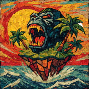 Angry Space Gorilla Vinyl Car Decal Sticker – Waterproof & UV-Resistant 