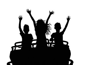 Kids On Roller Coaster Vinyl Car Decal Sticker – Waterproof & UV-Resistant 