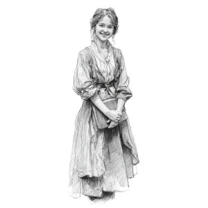 Smiling Girl Sketch Vinyl Car Decal Sticker – Waterproof & UV-Resistant 