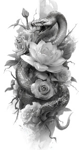 Coiled Snake Tattoo V3 Vinyl Car Decal Sticker – Waterproof & UV-Resistant 