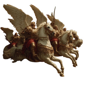 Angelic Cavalry Vinyl Car Decal Sticker – Waterproof & UV-Resistant 