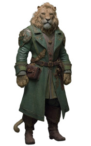 Fantasy Lion Hunter Vinyl Car Decal Sticker – Waterproof & UV-Resistant 