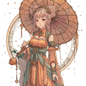 Exotic Anime Courtesan Vinyl Car Decal Sticker – Waterproof & UV-Resistant 