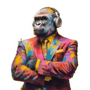 Fashion Gorilla Portrait Vinyl Car Decal Sticker – Waterproof & UV-Resistant 