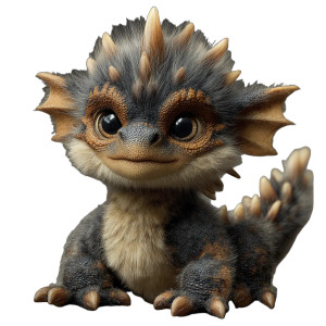 Furry Baby Dragon Vinyl Car Decal Sticker – Waterproof & UV-Resistant 