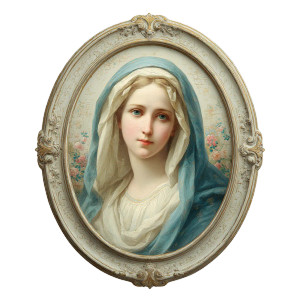 Blessed Mary V2 Vinyl Car Decal Sticker – Waterproof & UV-Resistant 