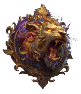 Golden Lion Icon Vinyl Car Decal Sticker – Waterproof & UV-Resistant 